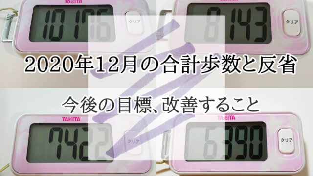 2020年 12月 月間歩数 目標 ウォーキング